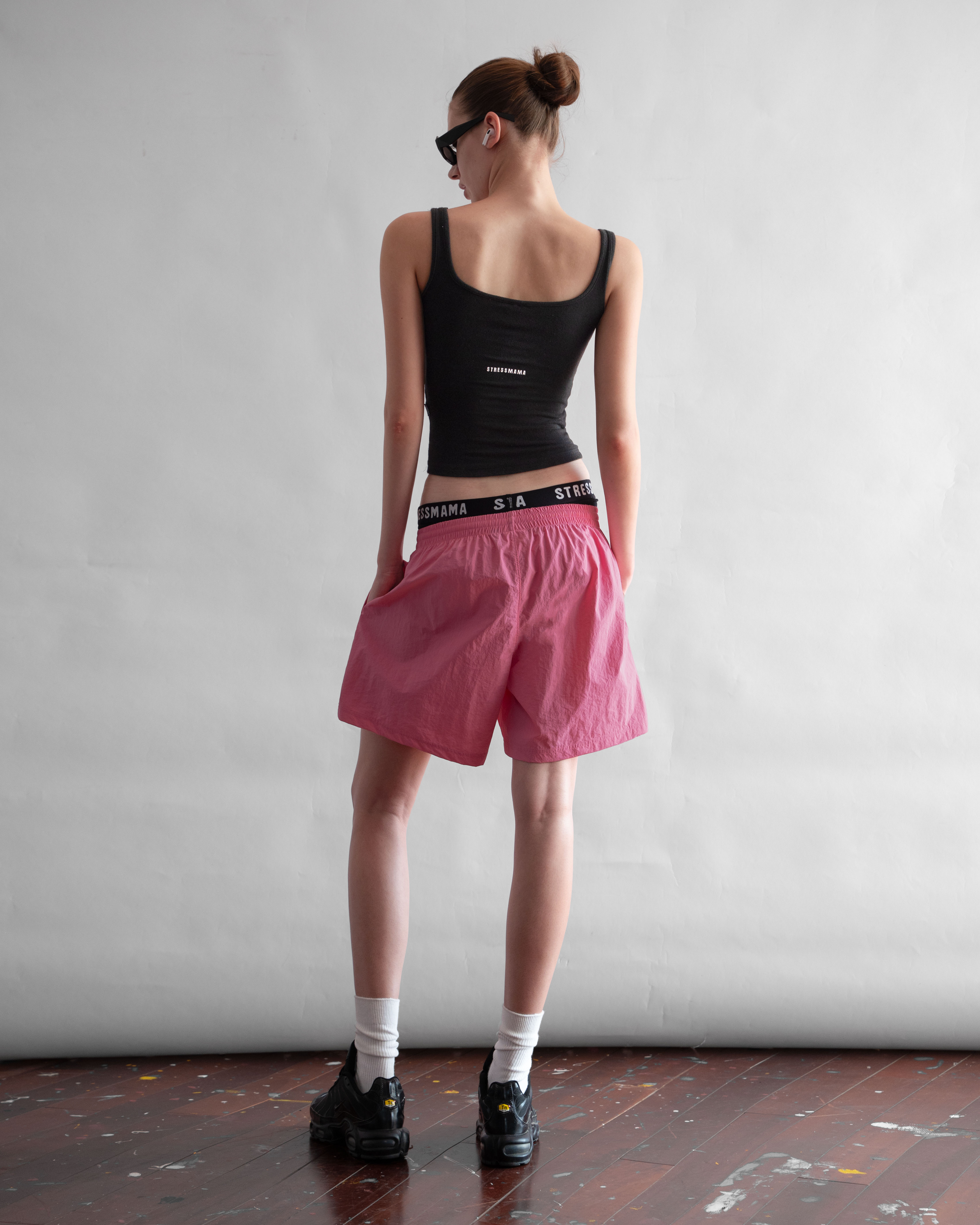 STRESSMAMA FLOATING TRACK SHORTS - PINK
