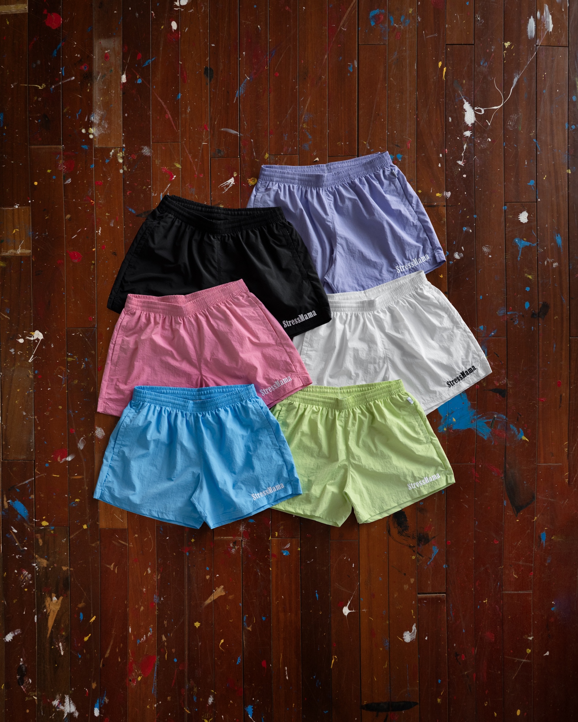 STRESSMAMA FLOATING TRACK SHORTS - PINK