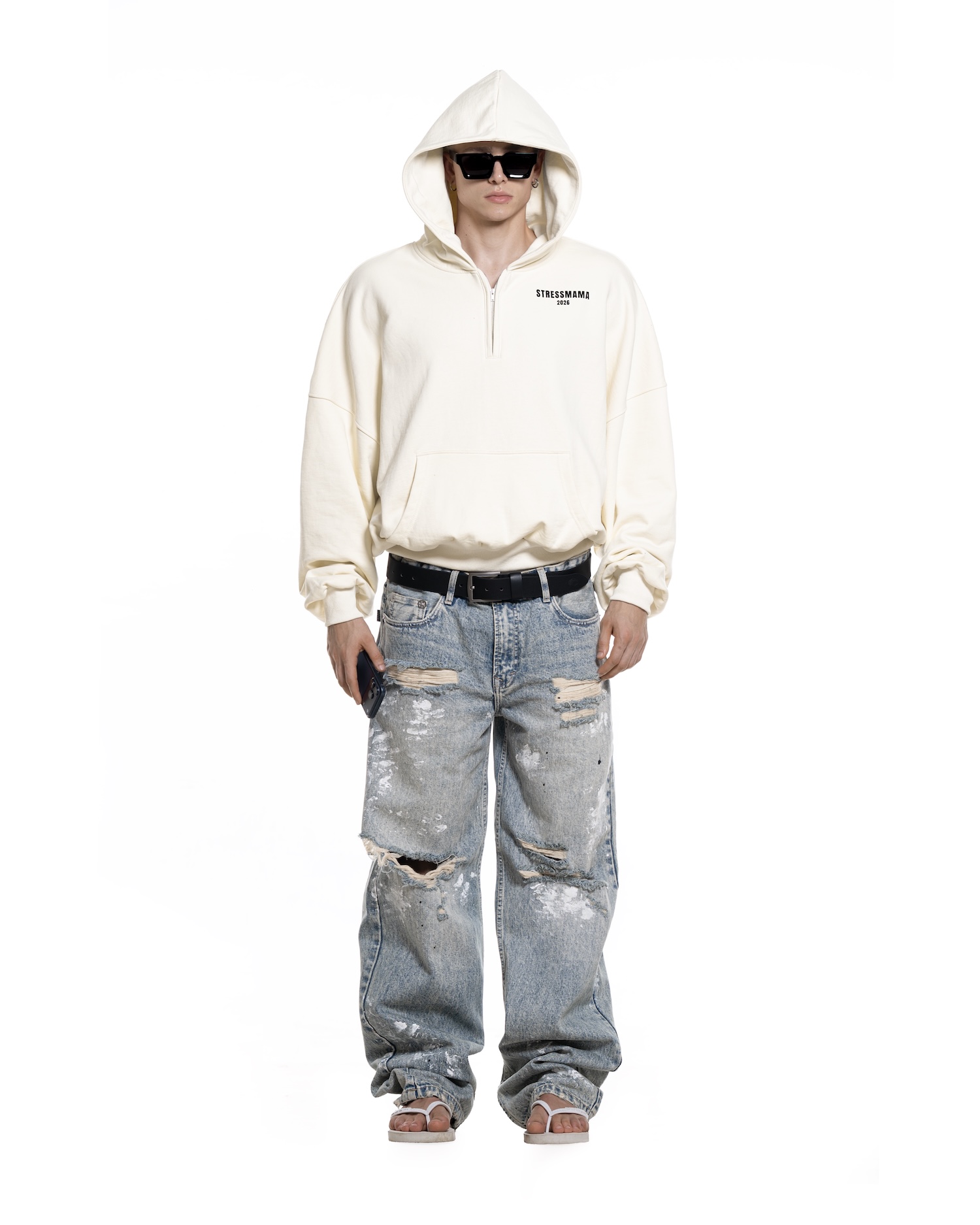 SUMMER26 CURATED QUARTER ZIP HOODIE - CREAM