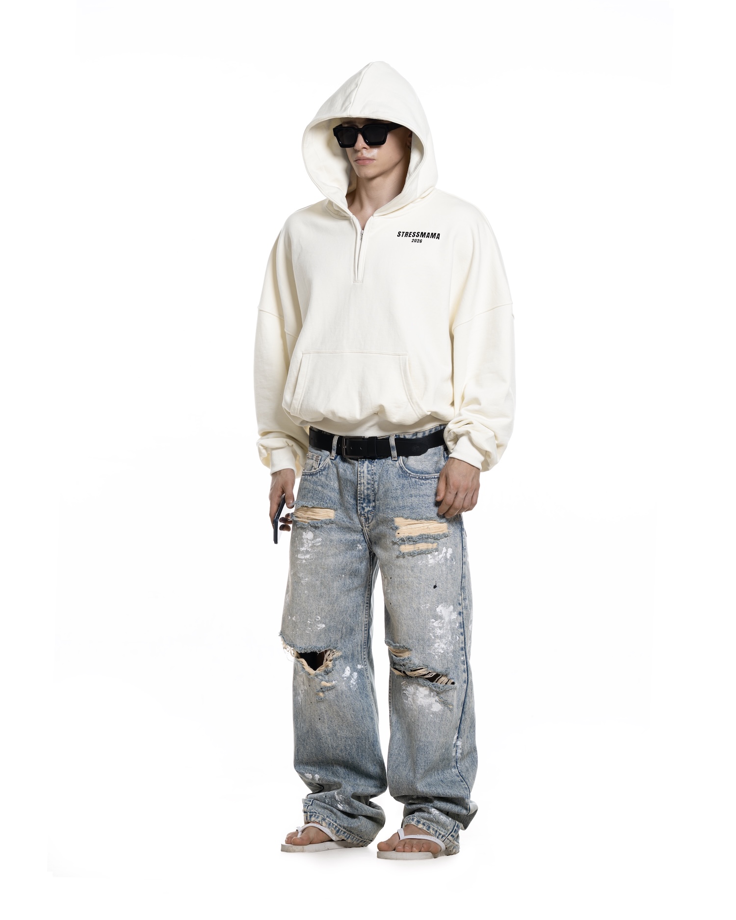 SUMMER26 CURATED QUARTER ZIP HOODIE - CREAM