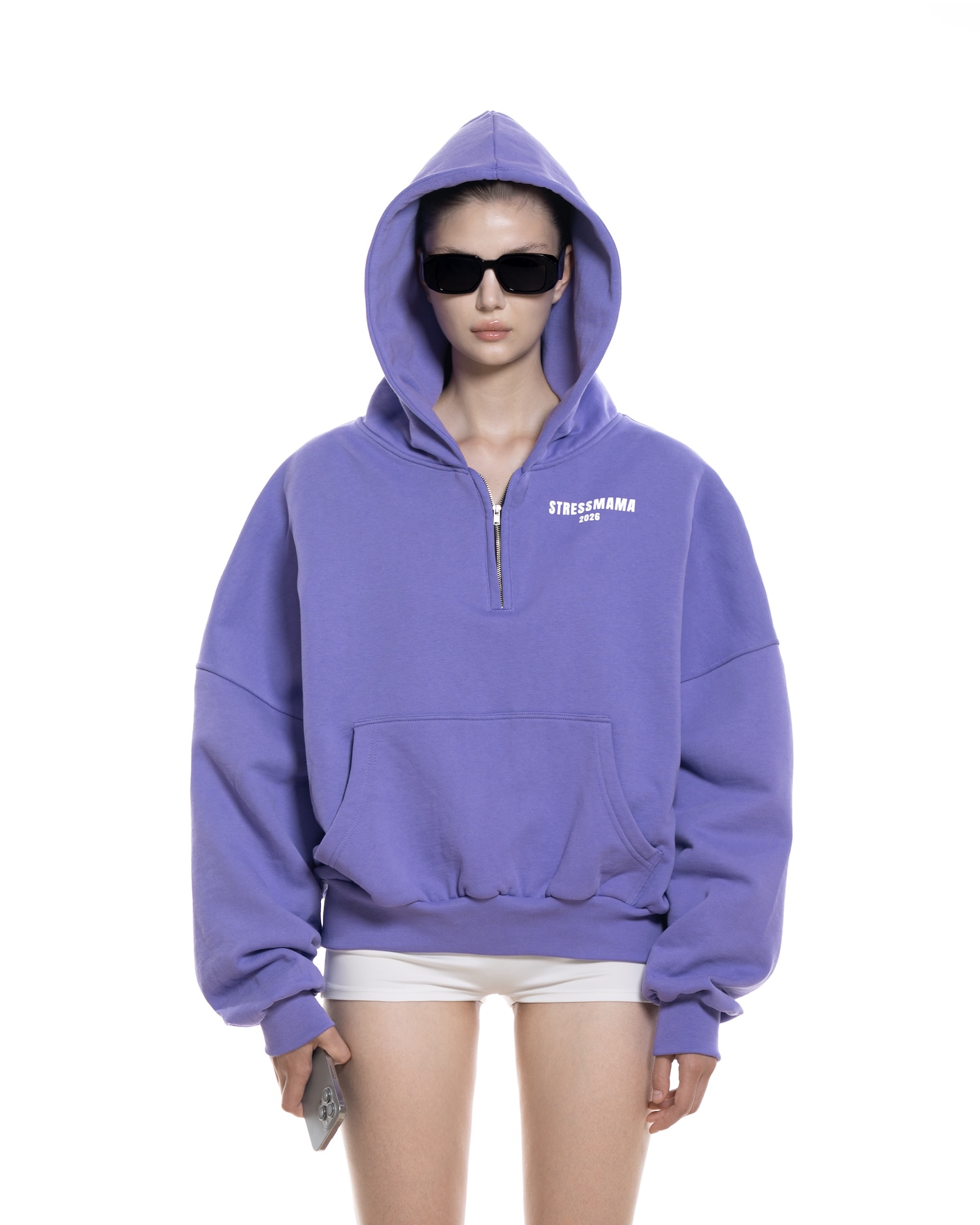 SUMMER26 CURATED QUARTER ZIP HOODIE - PURPLE