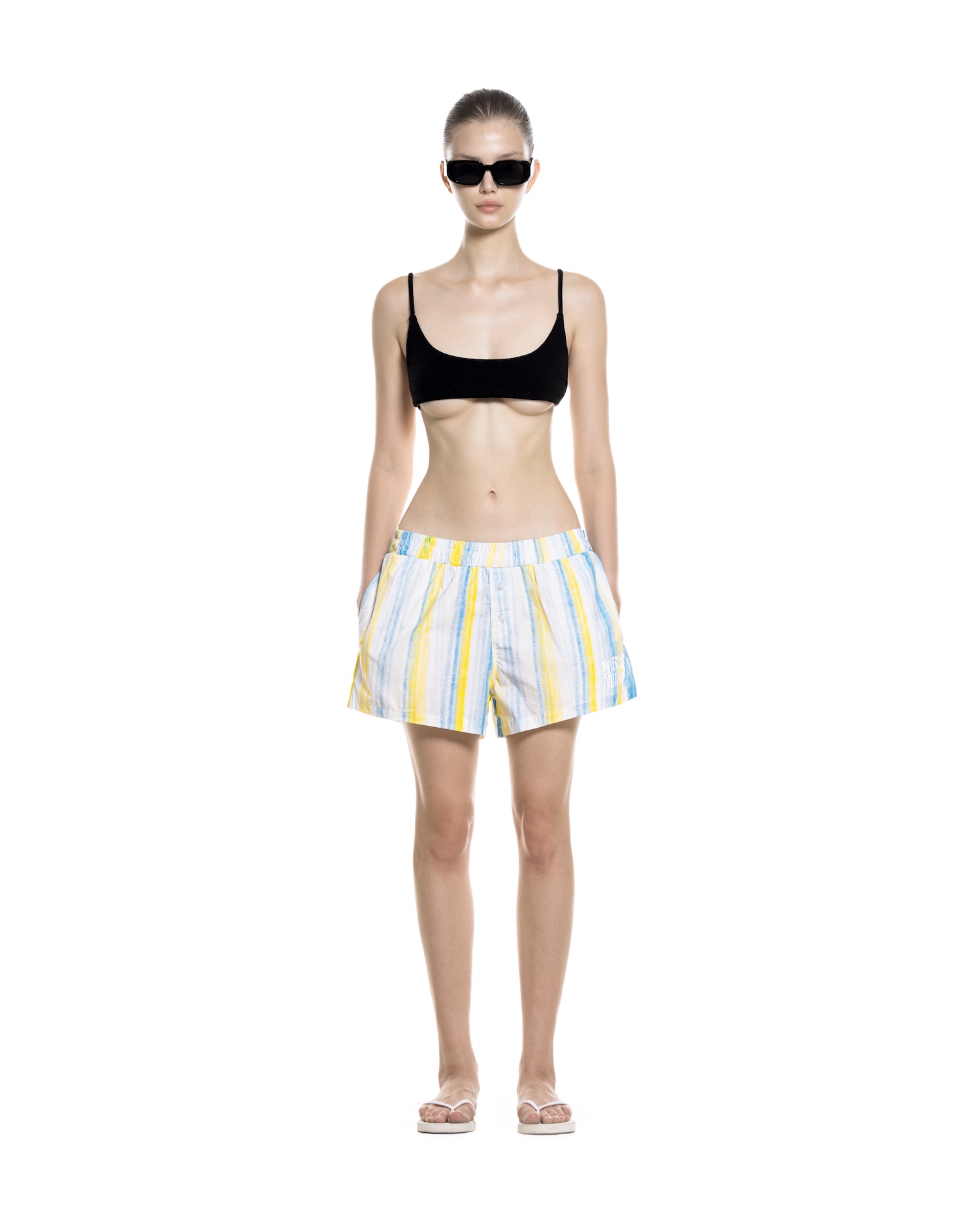 SUMMER26 PAJAMA SHORTS - STRIPED BLUE