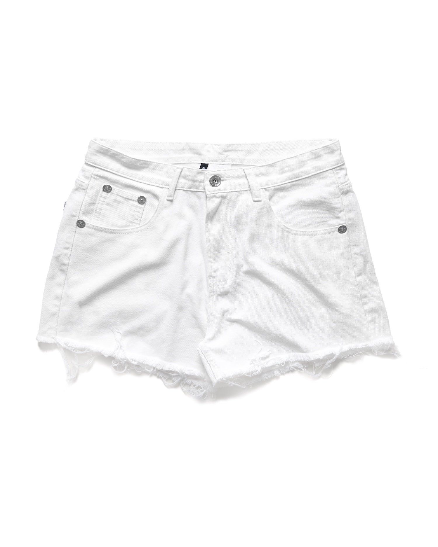 SUMMER26 RIPPED DENIM SHORTS - WHITE
