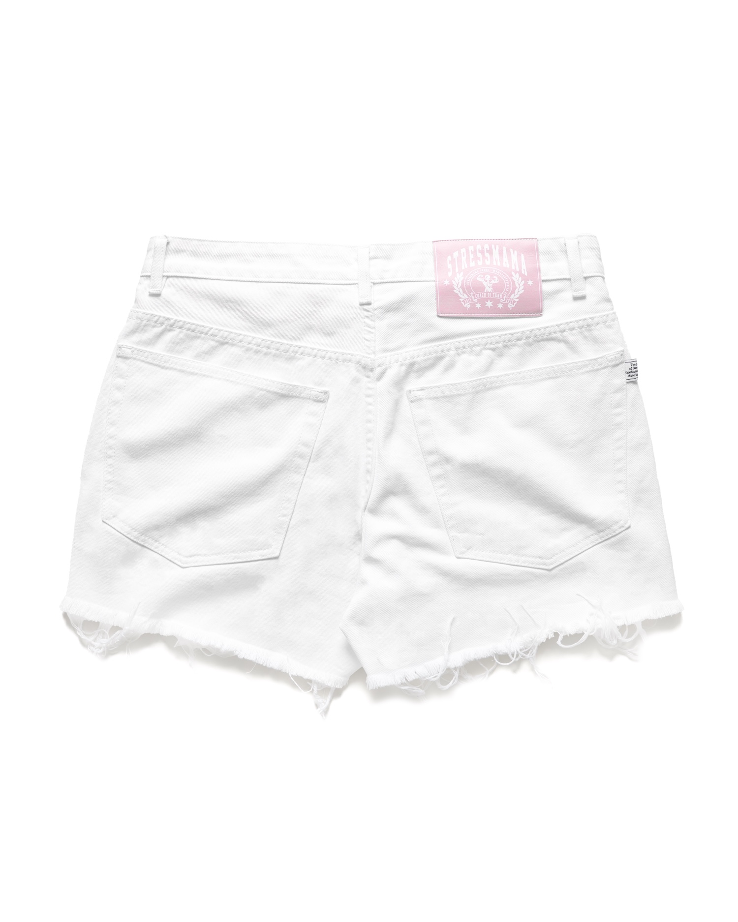 SUMMER26 RIPPED DENIM SHORTS - WHITE