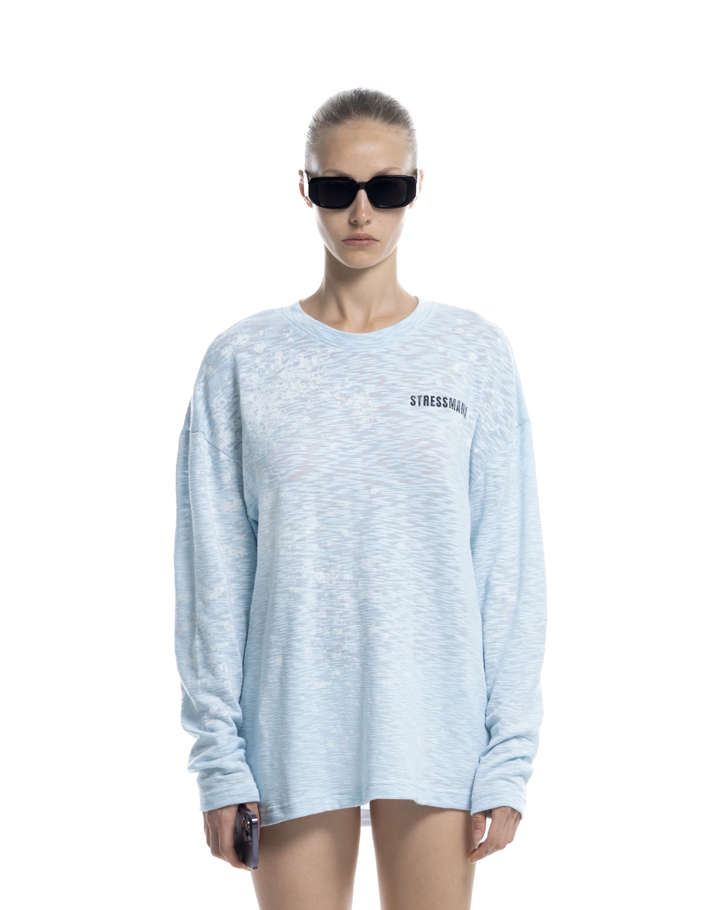 SUMMER26 SSMA SPLATTER LONGSLEEVE - BABY BLUE