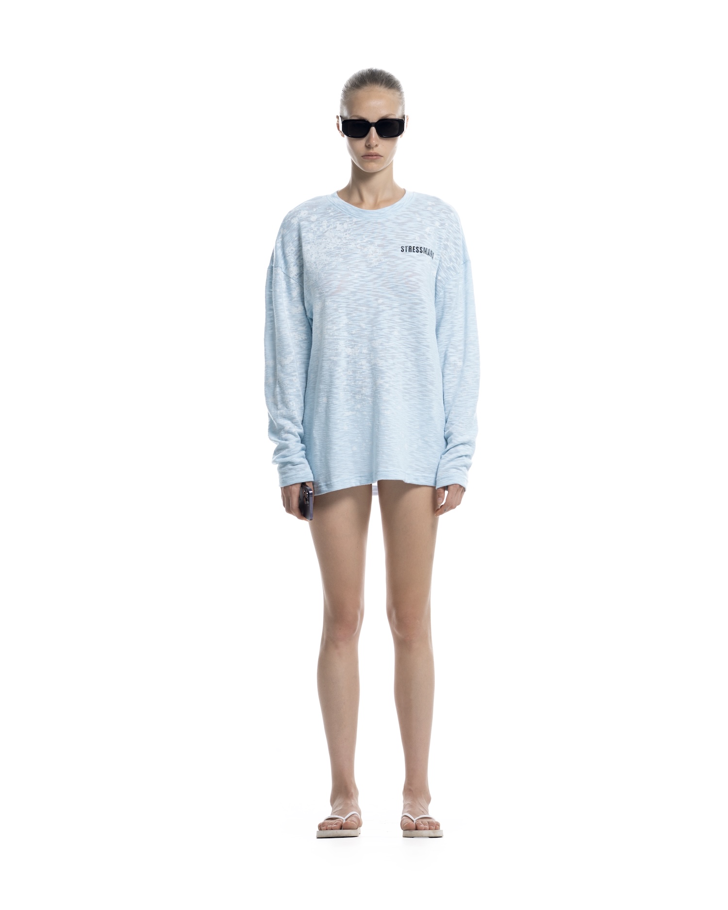 SUMMER26 SSMA SPLATTER LONGSLEEVE - BABY BLUE