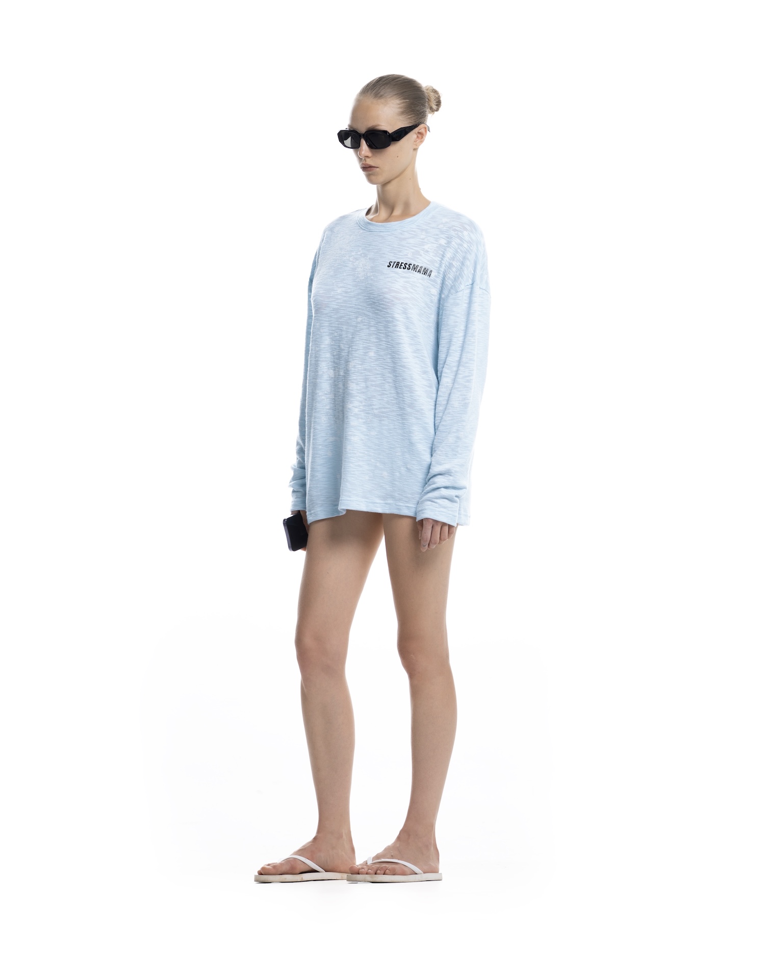 SUMMER26 SSMA SPLATTER LONGSLEEVE - BABY BLUE