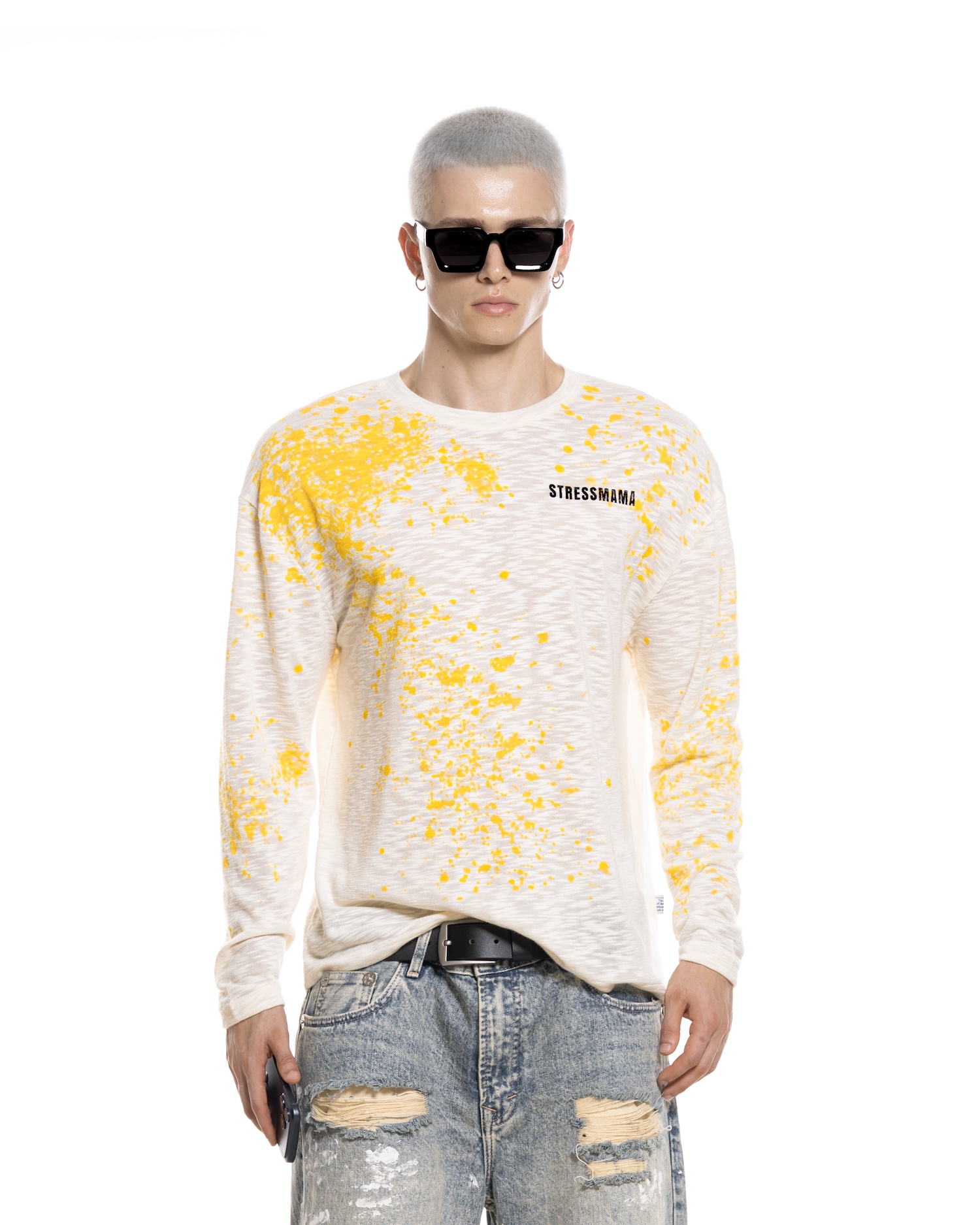 SUMMER26 SSMA SPLATTER LONGSLEEVE - CREAM