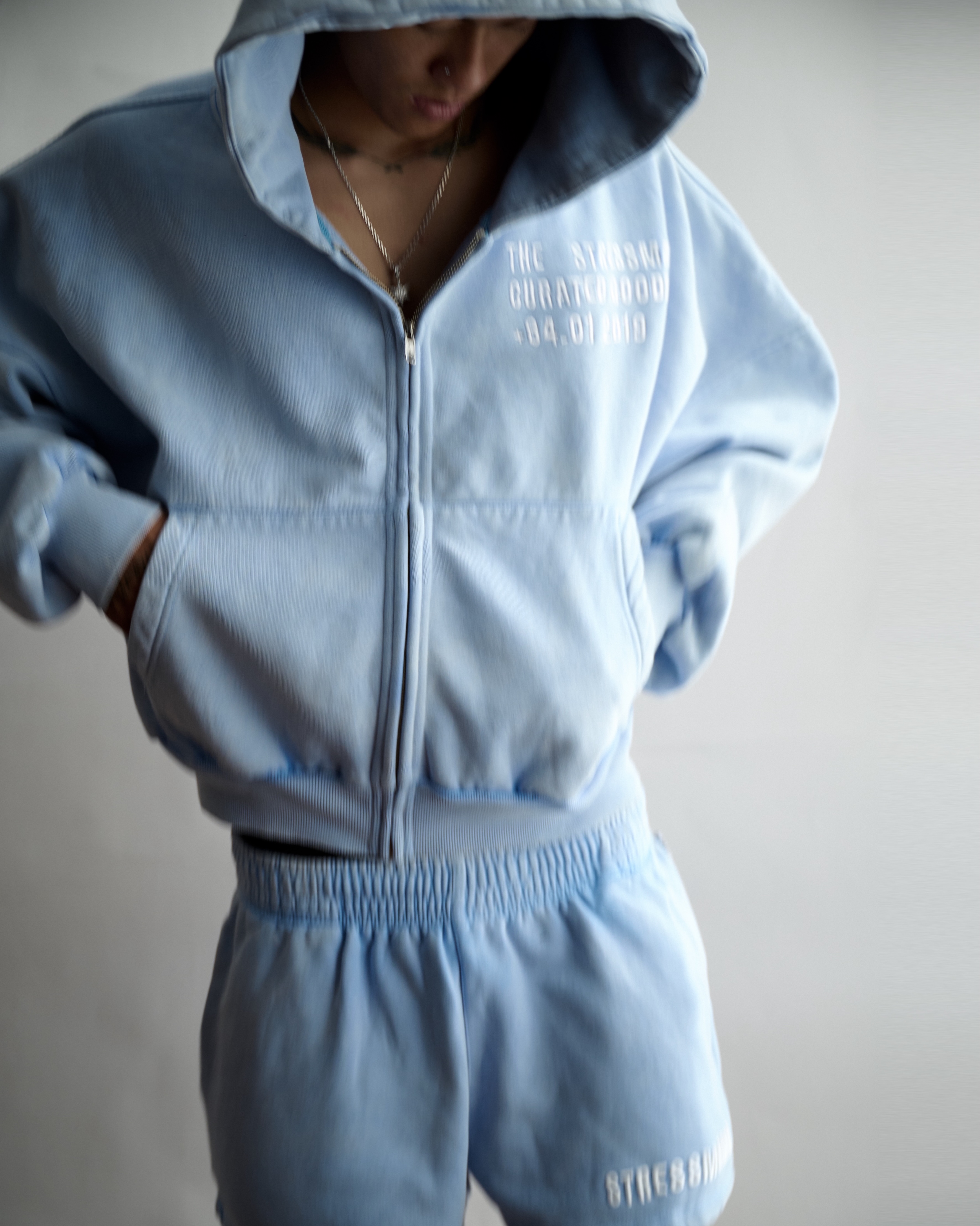 SUMMER26 SSMA WASHED SWEAT SHORTS - BLUE