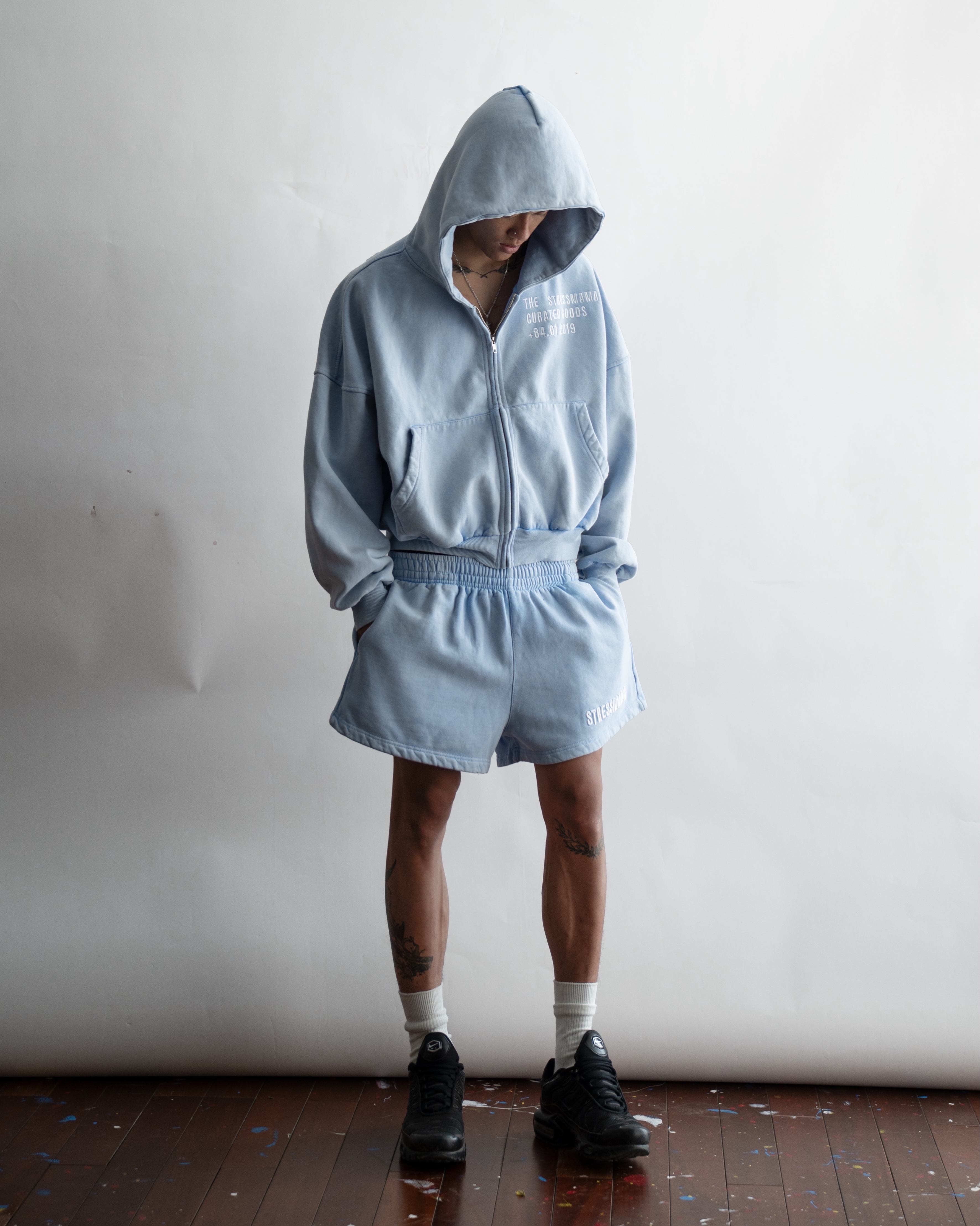 SUMMER26 SSMA WASHED SWEAT SHORTS - BLUE