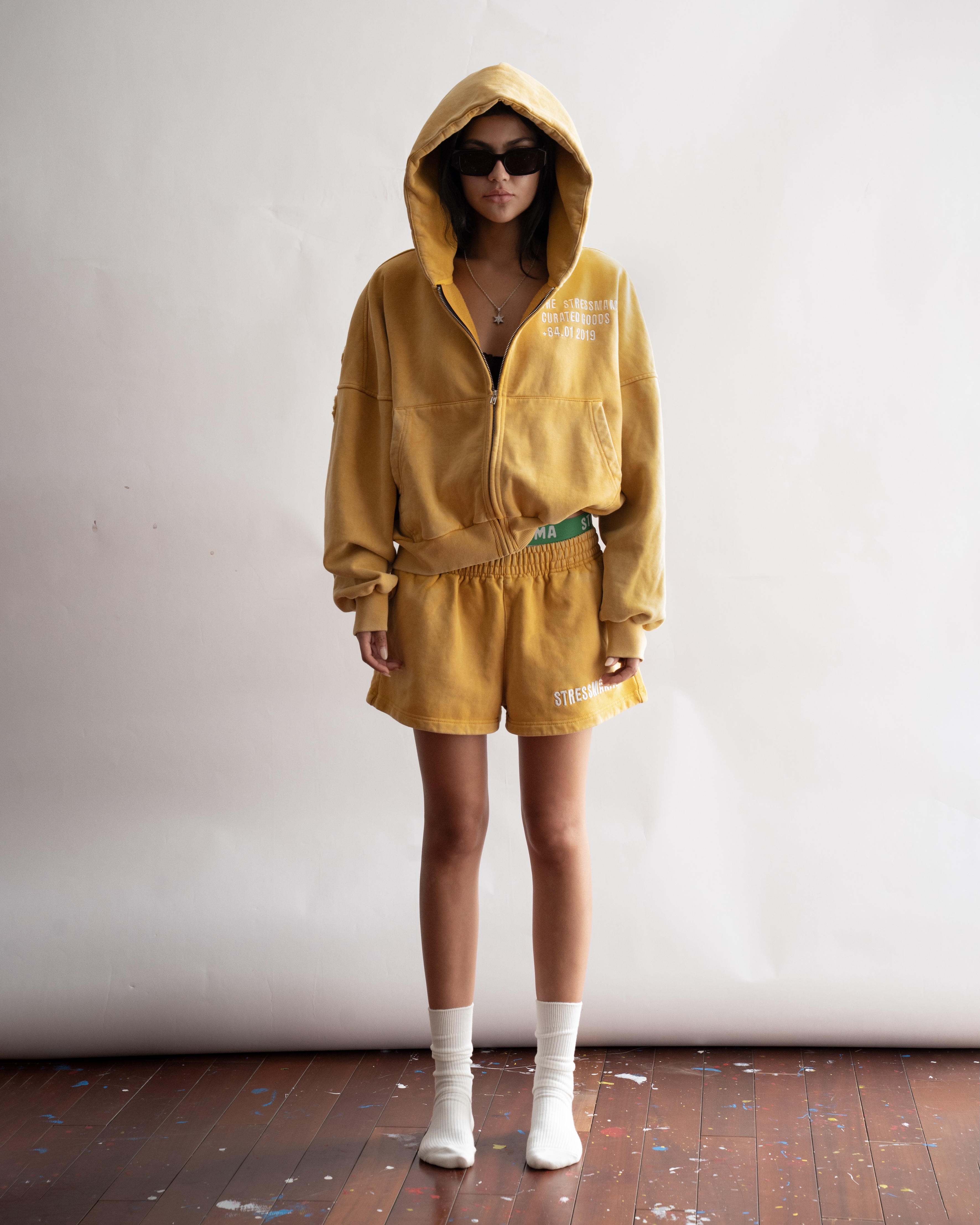 SUMMER26 SSMA WASHED SWEAT SHORTS - YELLOW