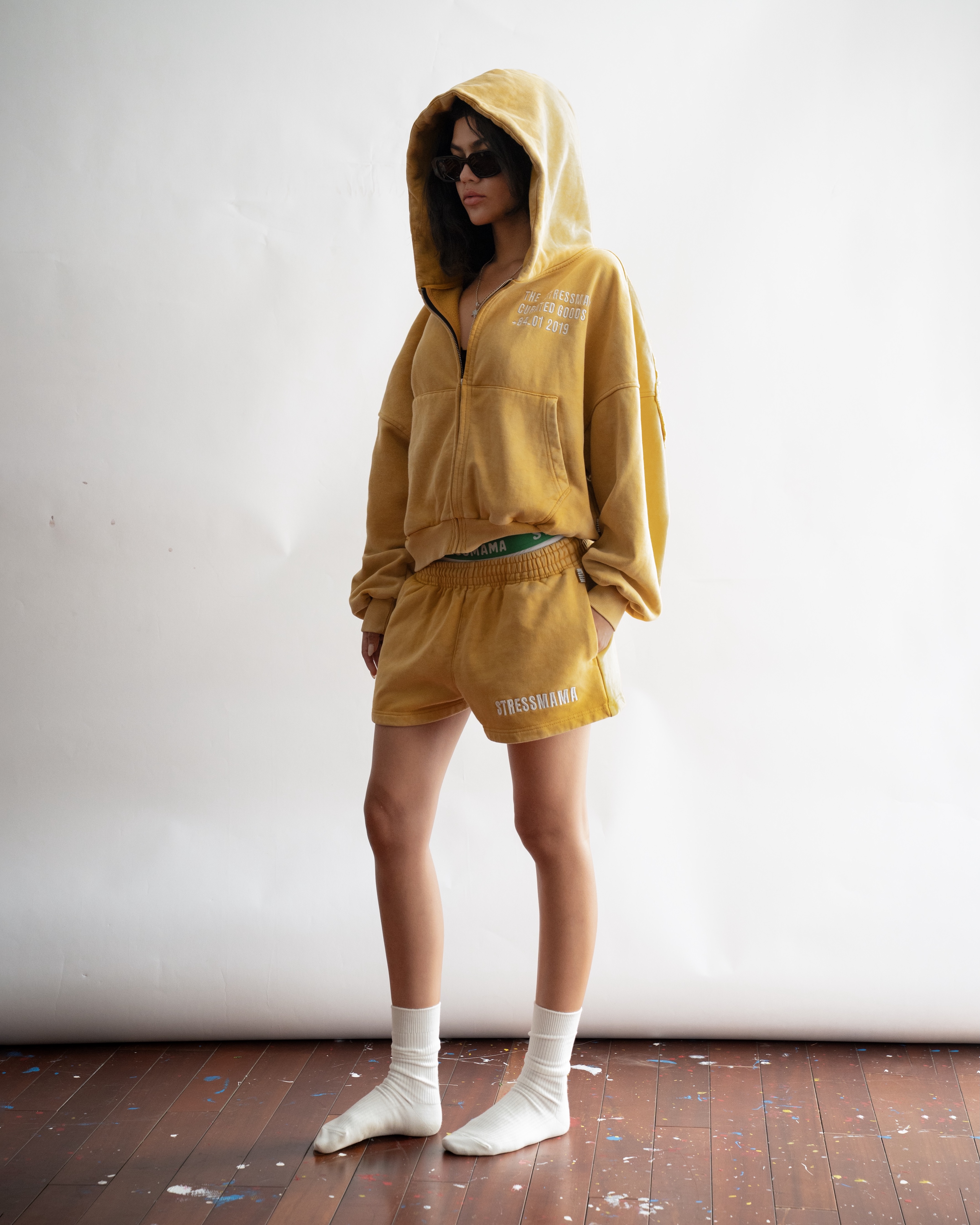 SUMMER26 SSMA WASHED SWEAT SHORTS - YELLOW