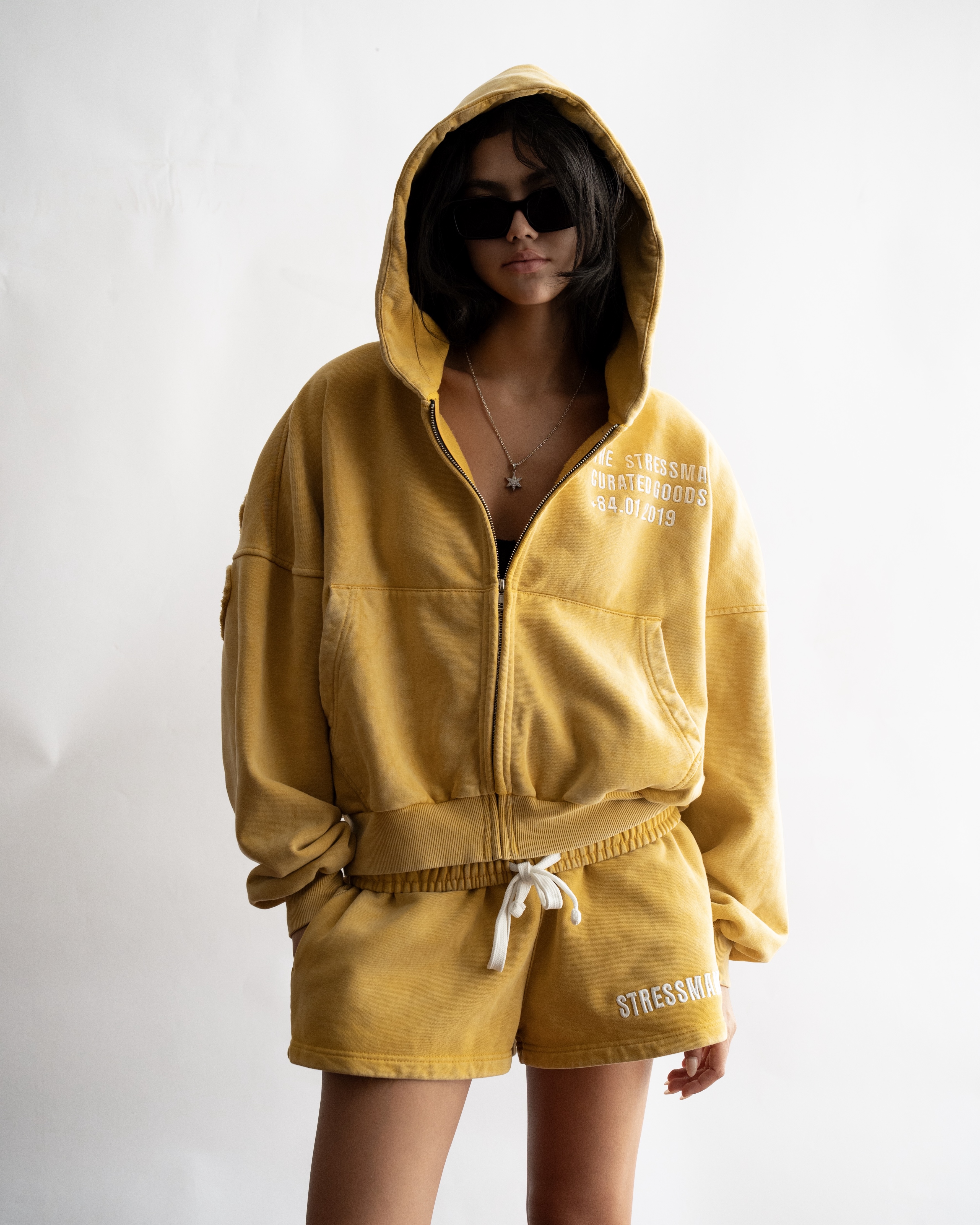 SUMMER26 SSMA WASHED SWEAT SHORTS - YELLOW