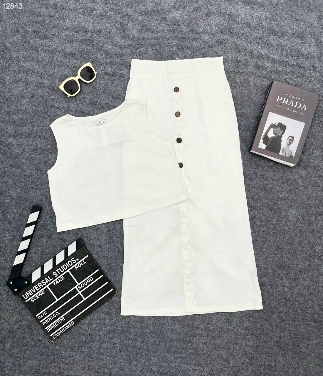 Set áo croptop ,chân váy suông