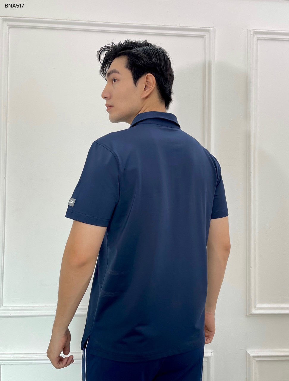 Bộ nam cổ polo in ngực 2 màu