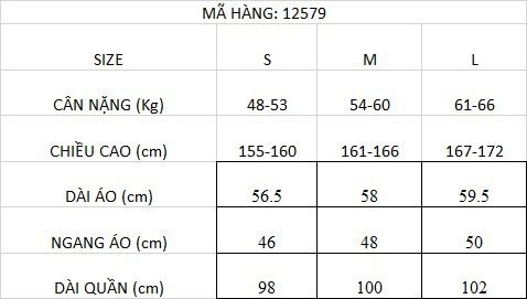 Bộ cotton in ngực Offthe quần kẻ 3 màu