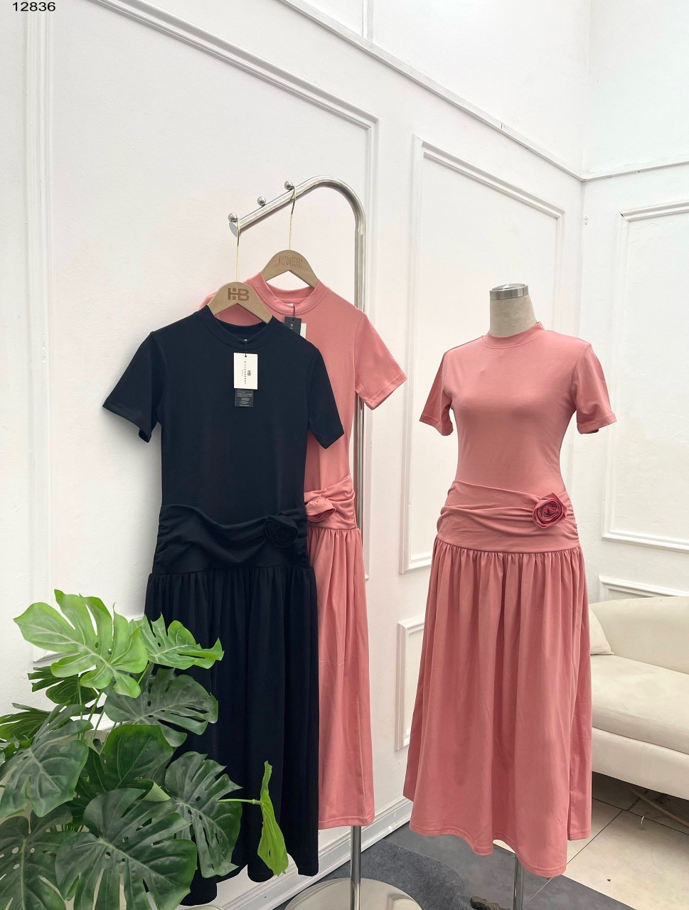 Váy xuông có gắn nơ đi tiệc đi chơi