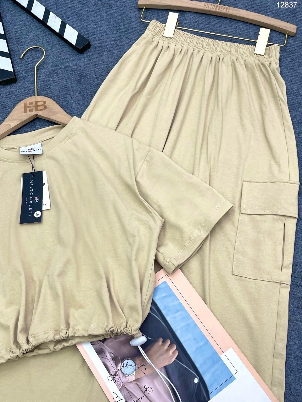 Set váy xuông áo dây rút
