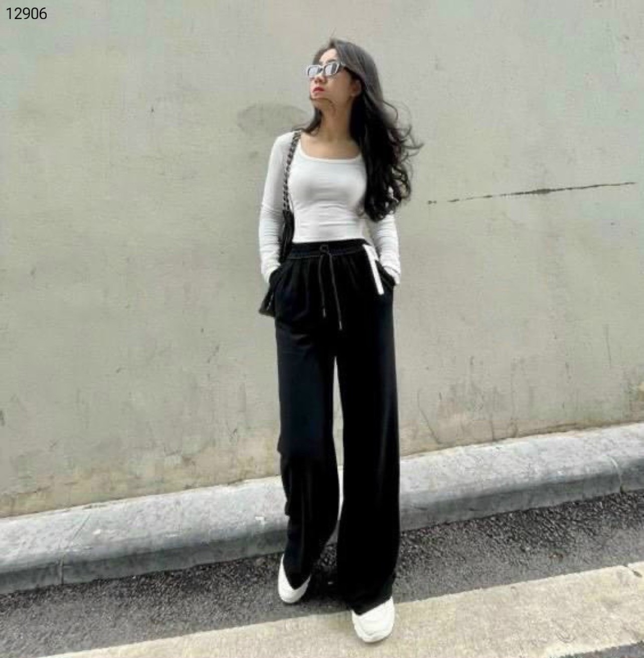 Quần suông chất jean giấy mềm