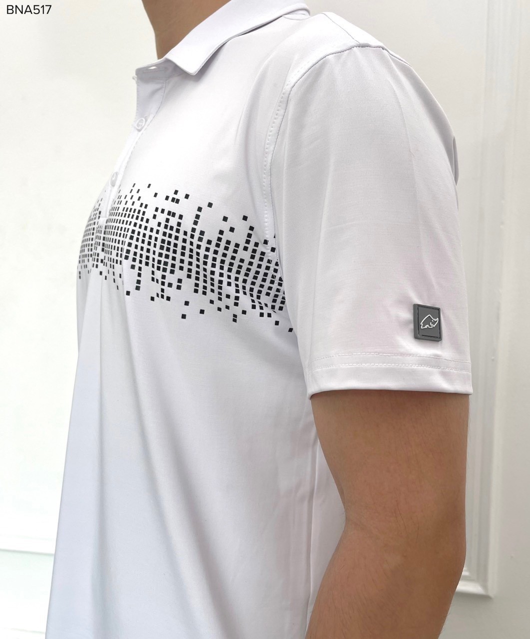 Bộ nam cổ polo in ngực 2 màu