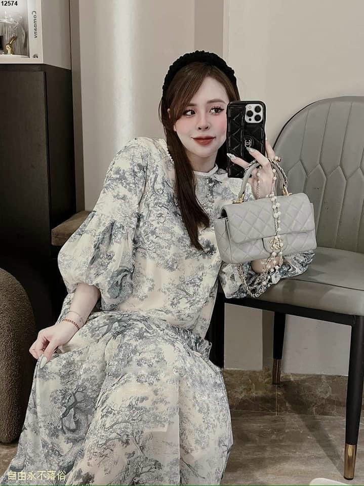 váy tơ tay bồng 3 màu
