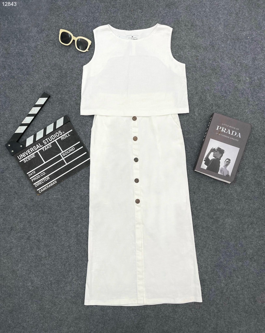 Set áo croptop ,chân váy suông
