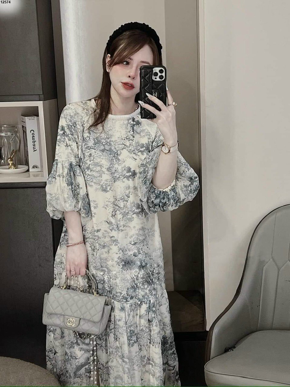 váy tơ tay bồng 3 màu