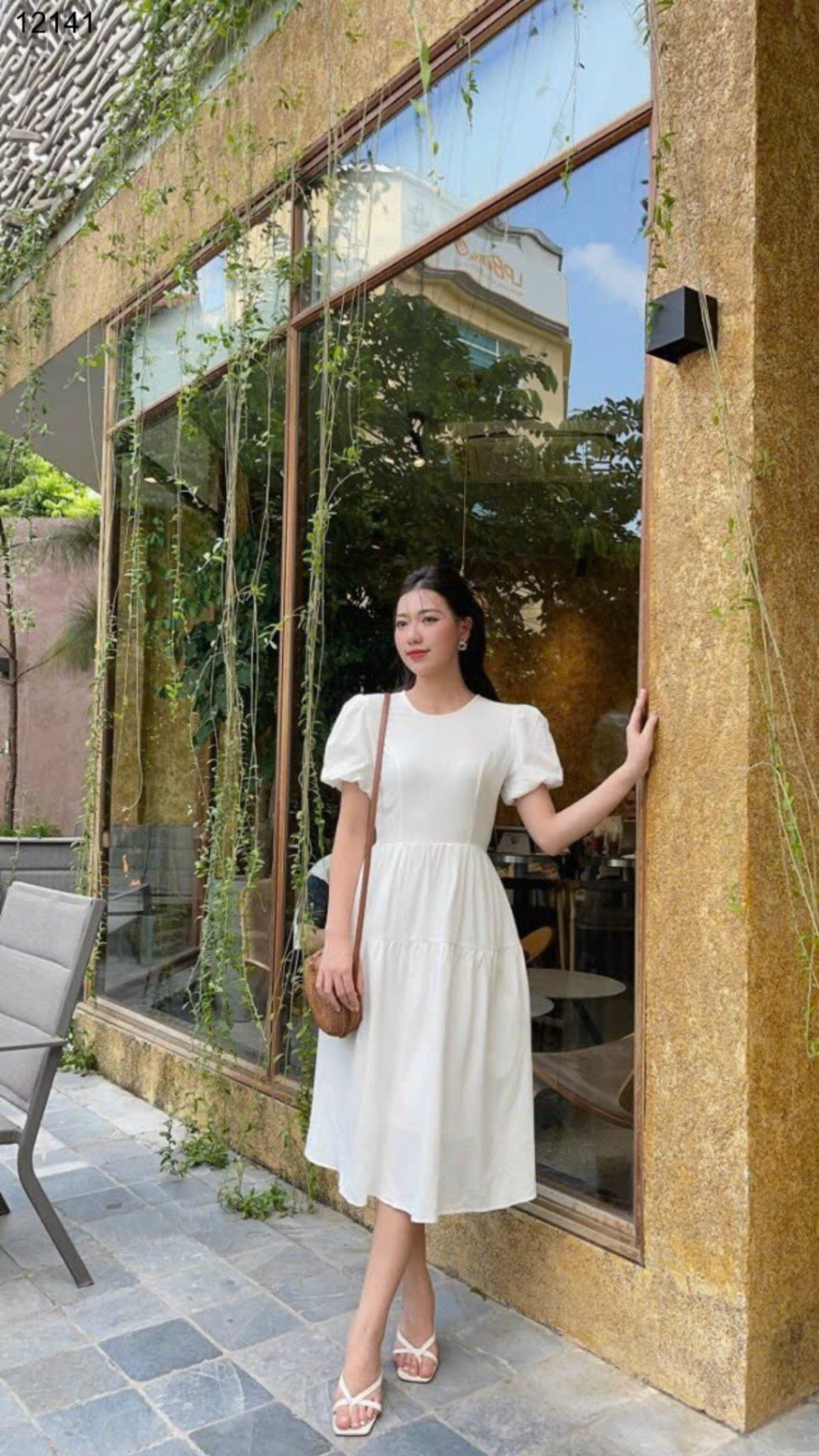Váy đũi phối tầng Sale