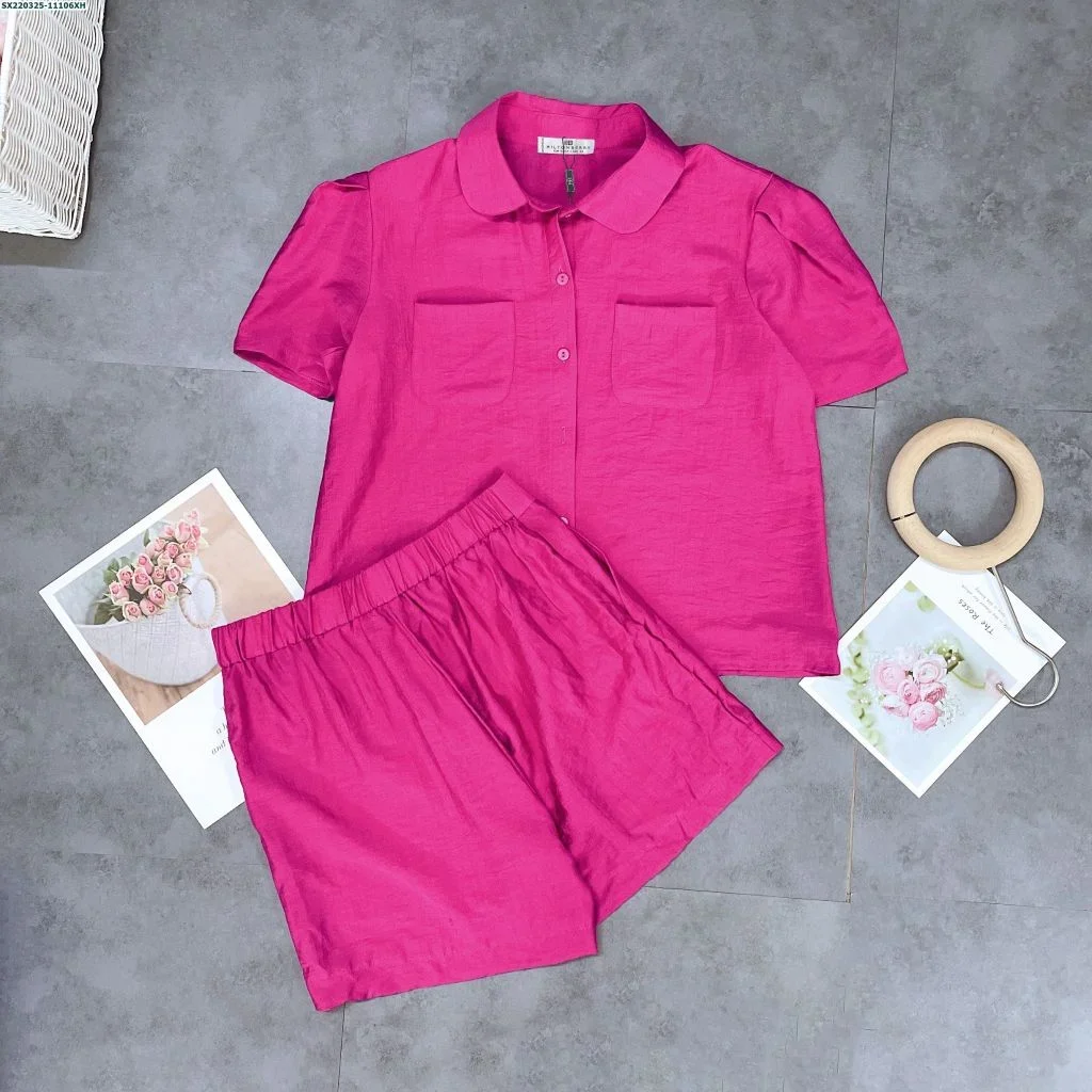 11106 Set quần áo sơ mi 2 túi ngực