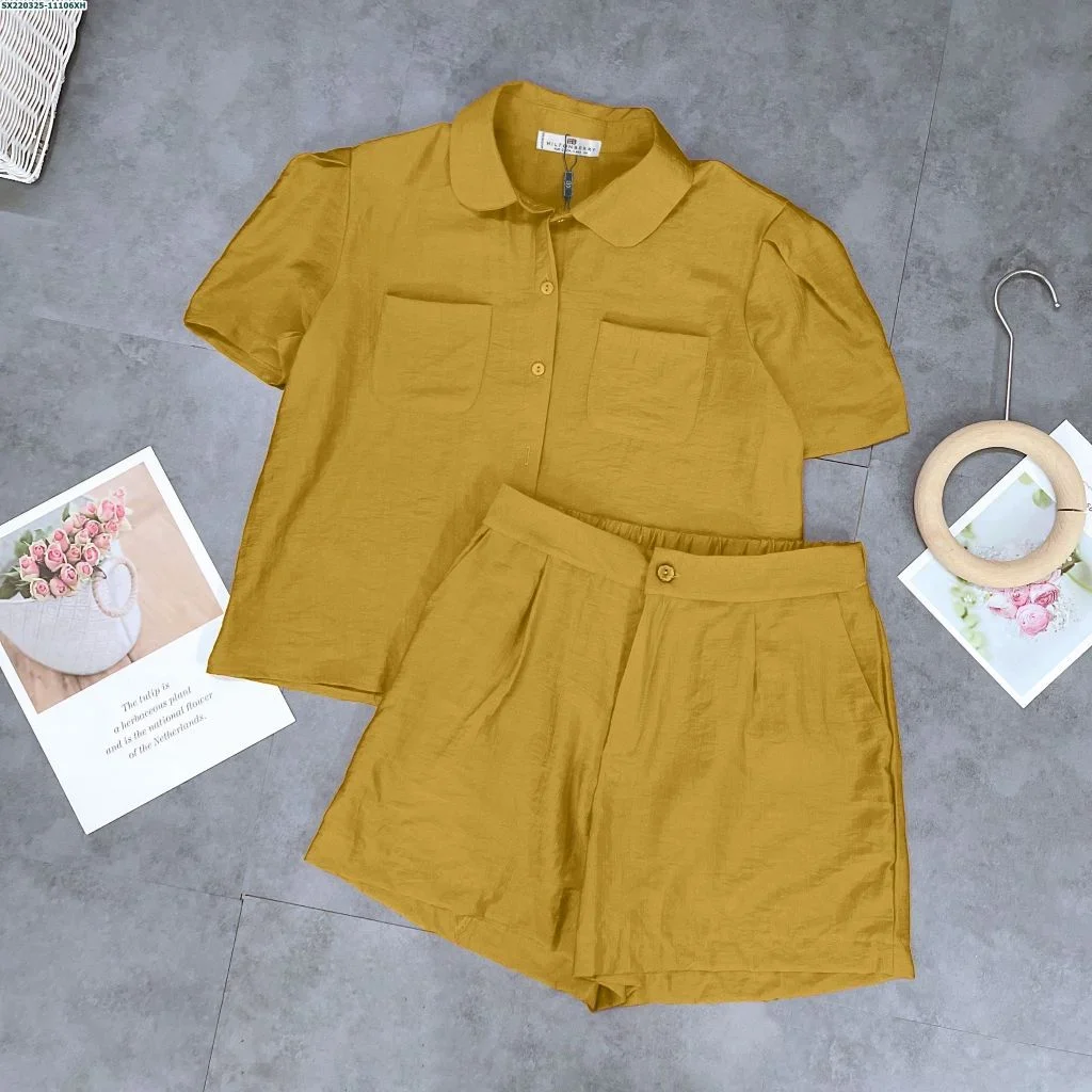 11106 Set quần áo sơ mi 2 túi ngực