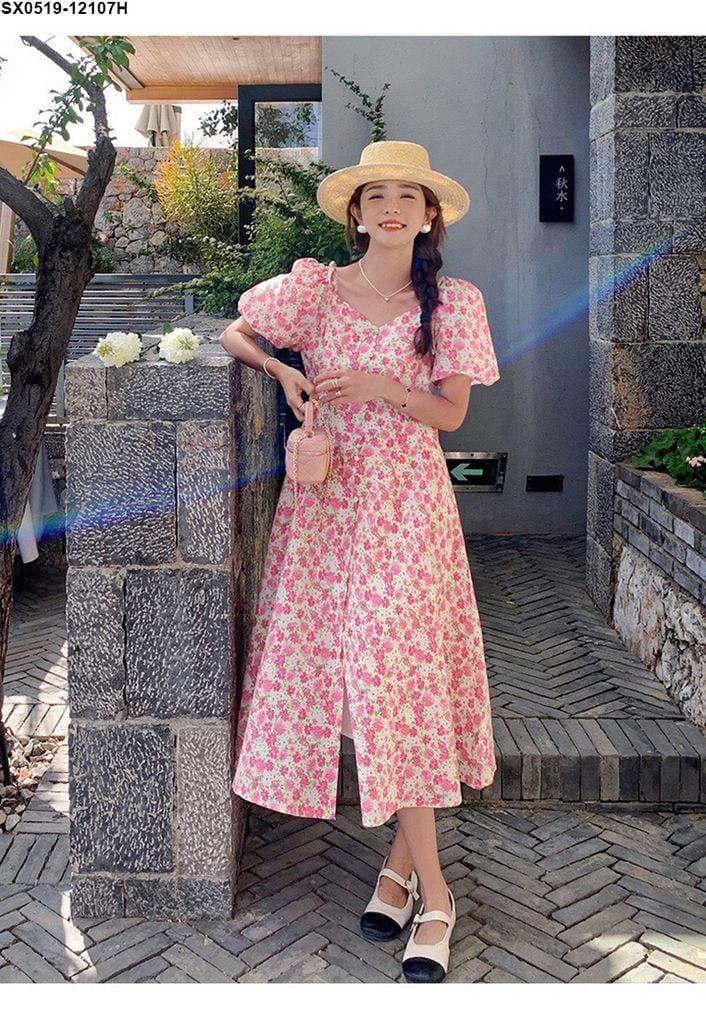 Váy hoa nhí tay bồng