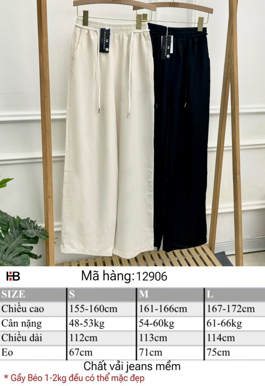 Quần suông chất jean giấy mềm