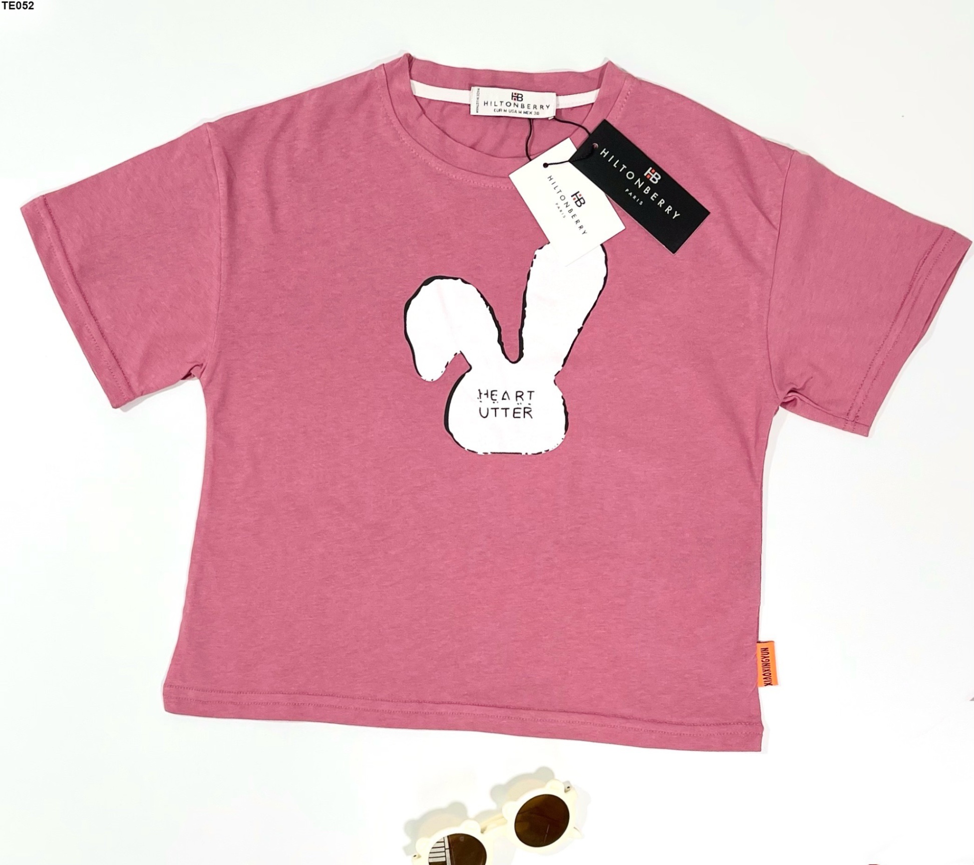 Bộ cotton bé gái in mặt thỏ heart