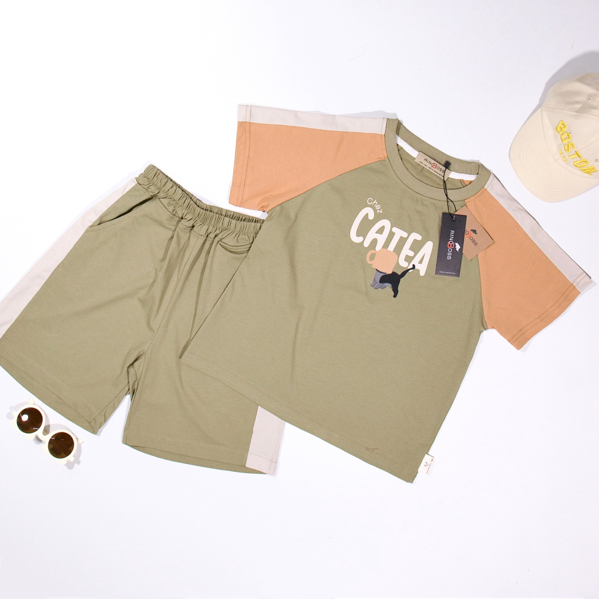 Bộ cotton bé trai Rinoboss kids Catea