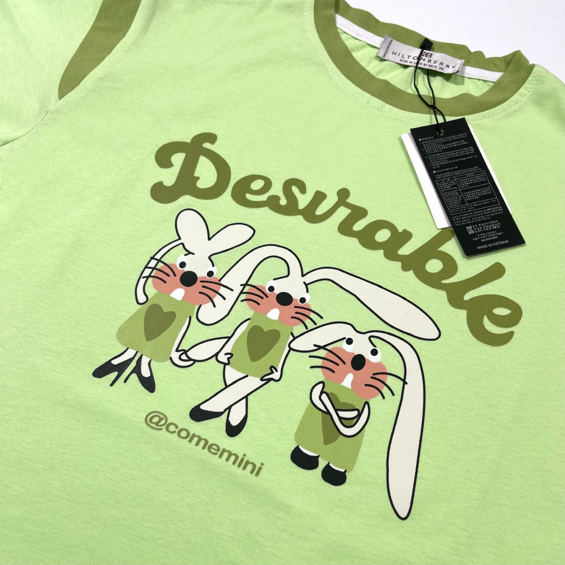 Bộ cotton bé gái in thỏ Desirable