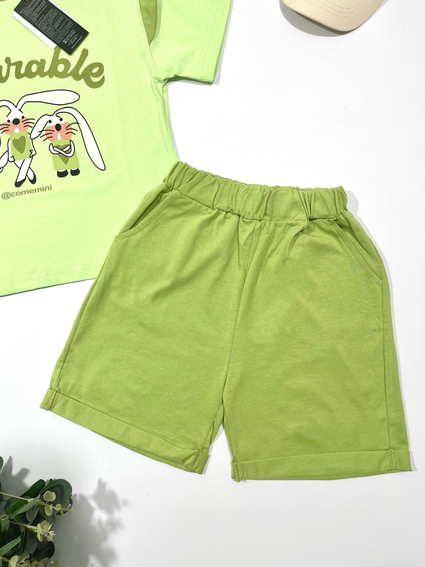 Bộ cotton bé gái in thỏ Desirable