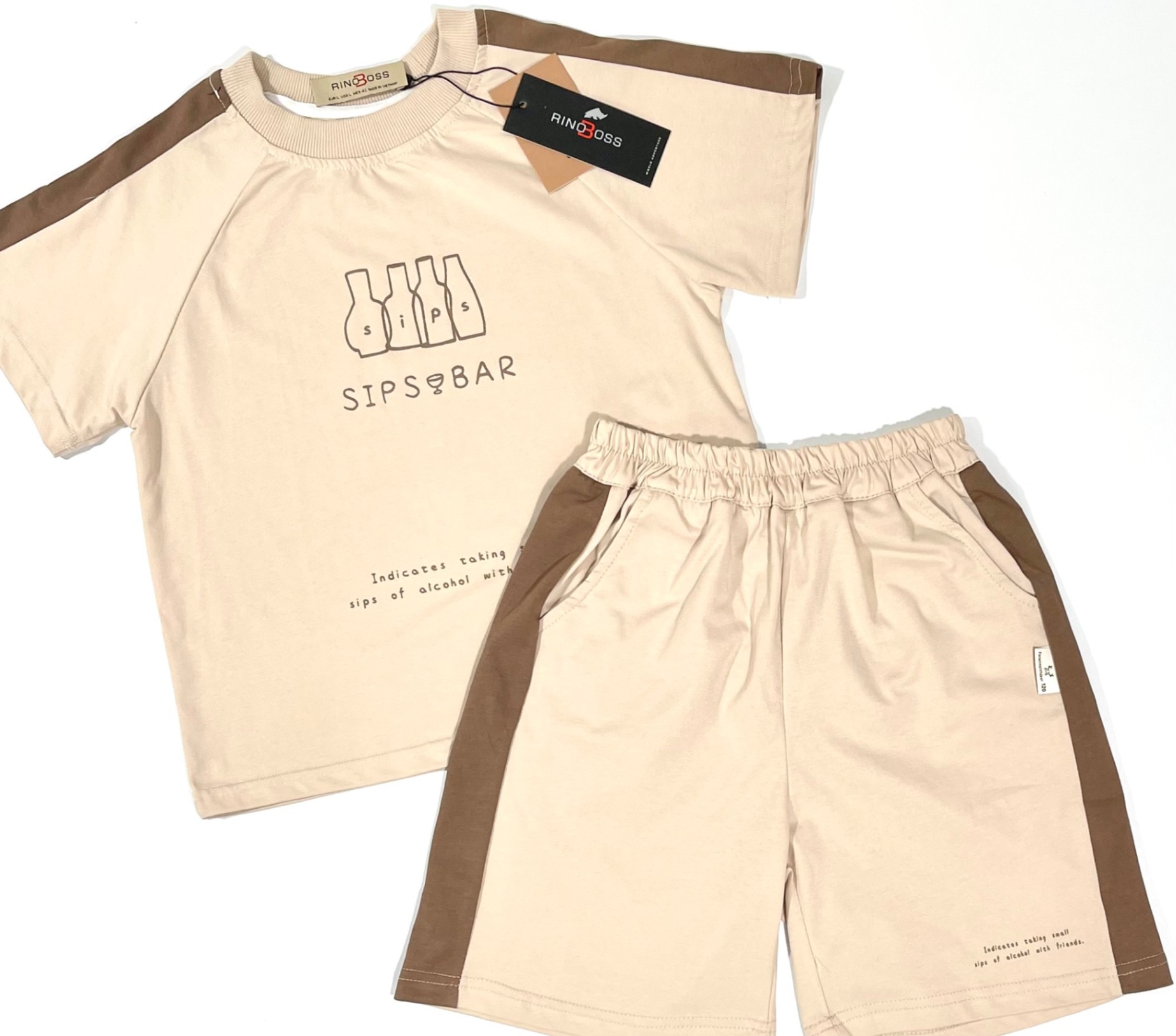 Bộ TN cotton ngực in Chai SIPSBAR