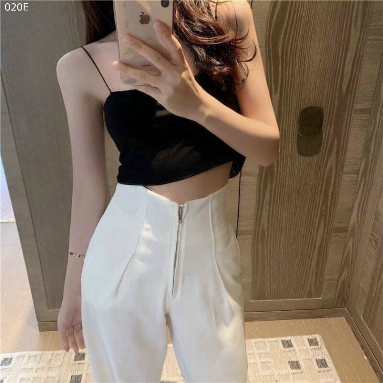 Quần suông cạp liền khóa thép bản to