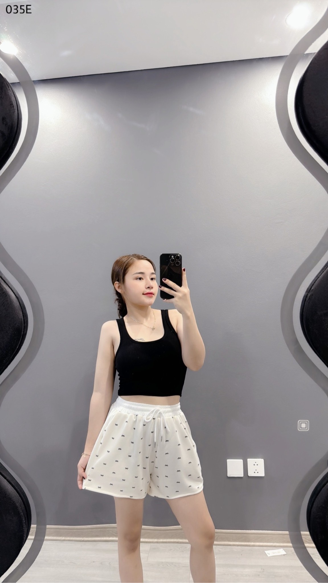 Sooc nơ phối cạp hoạ tiết nơ
