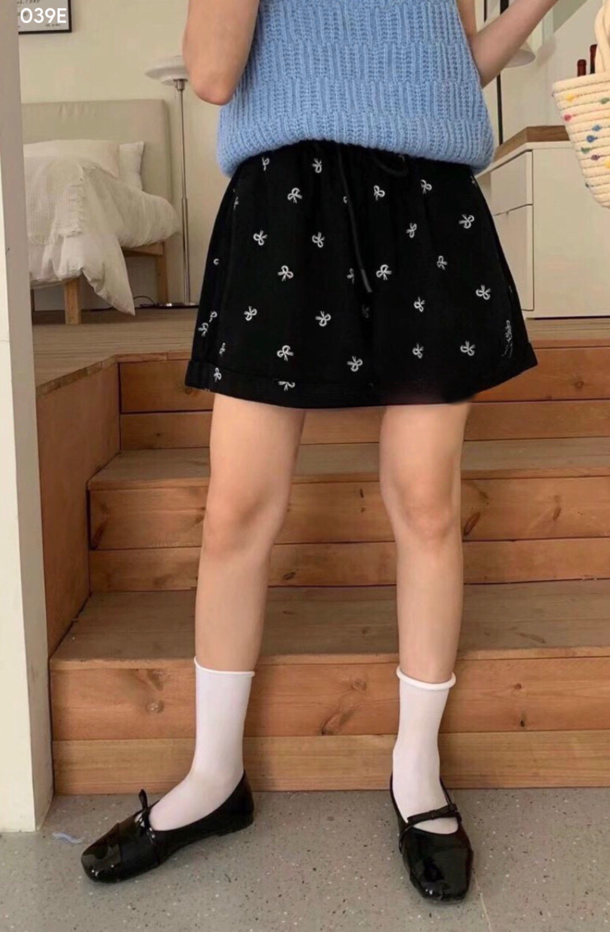 Quần short kaki nơ