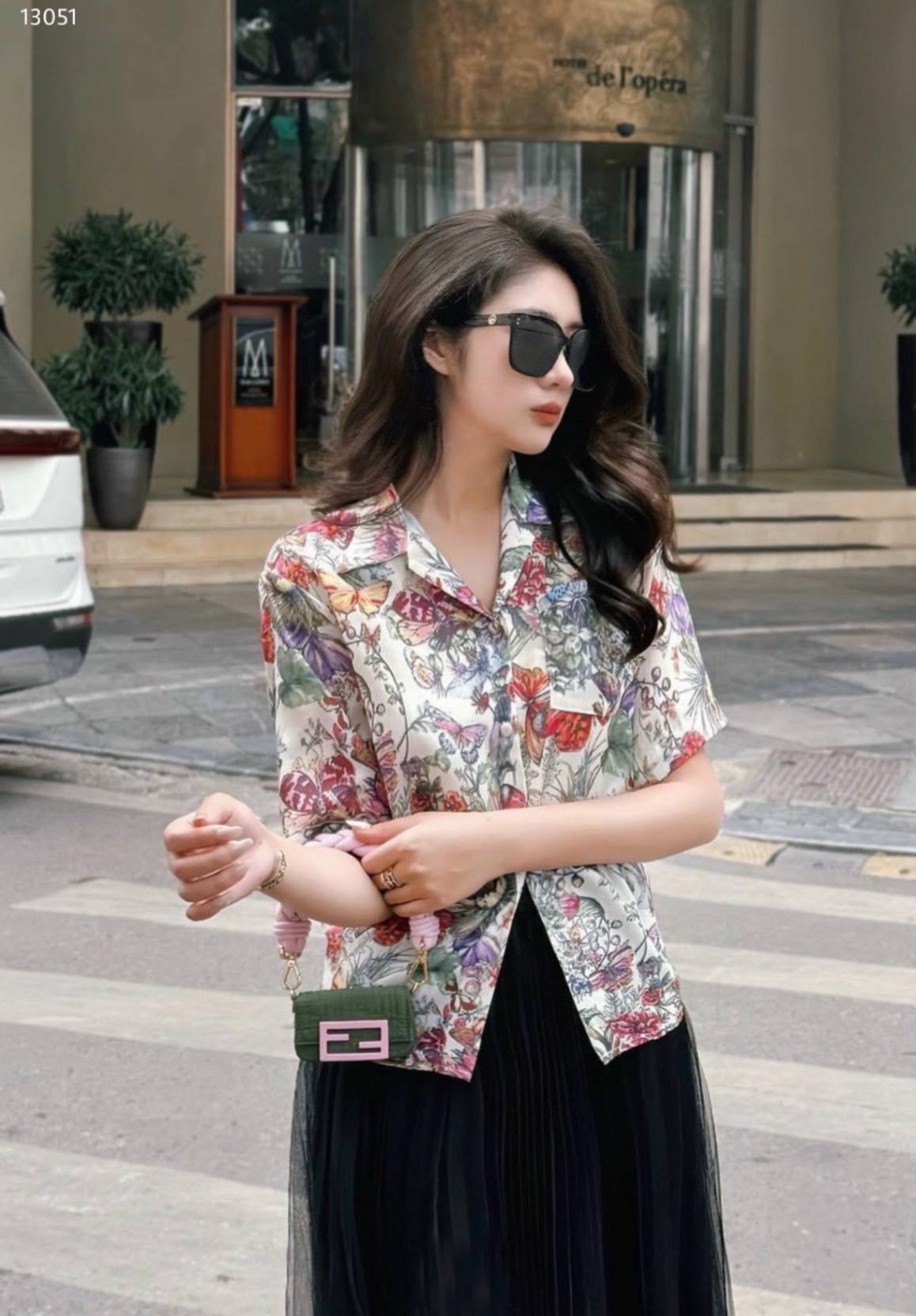 13051 Áo sơ mi hoa
