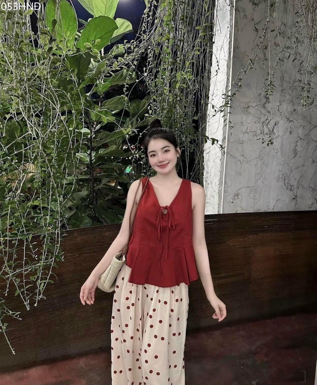 Set áo đô mix quần chấm bi