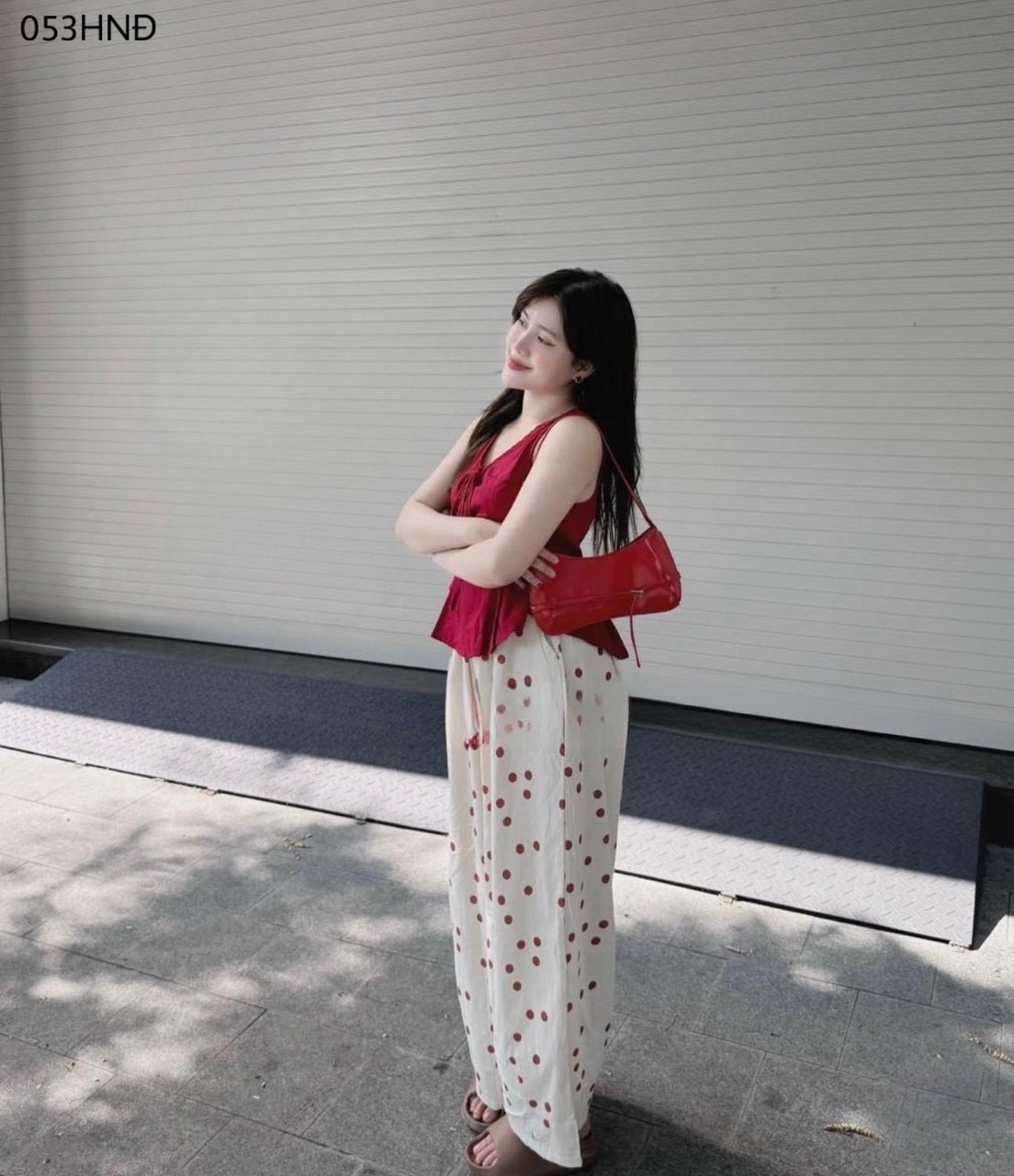 Set áo đô mix quần chấm bi