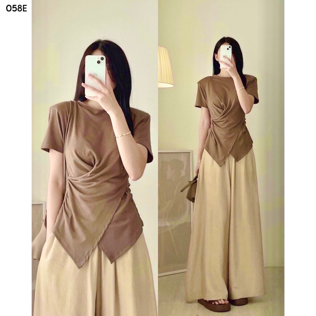Áo xoắn eo 058E