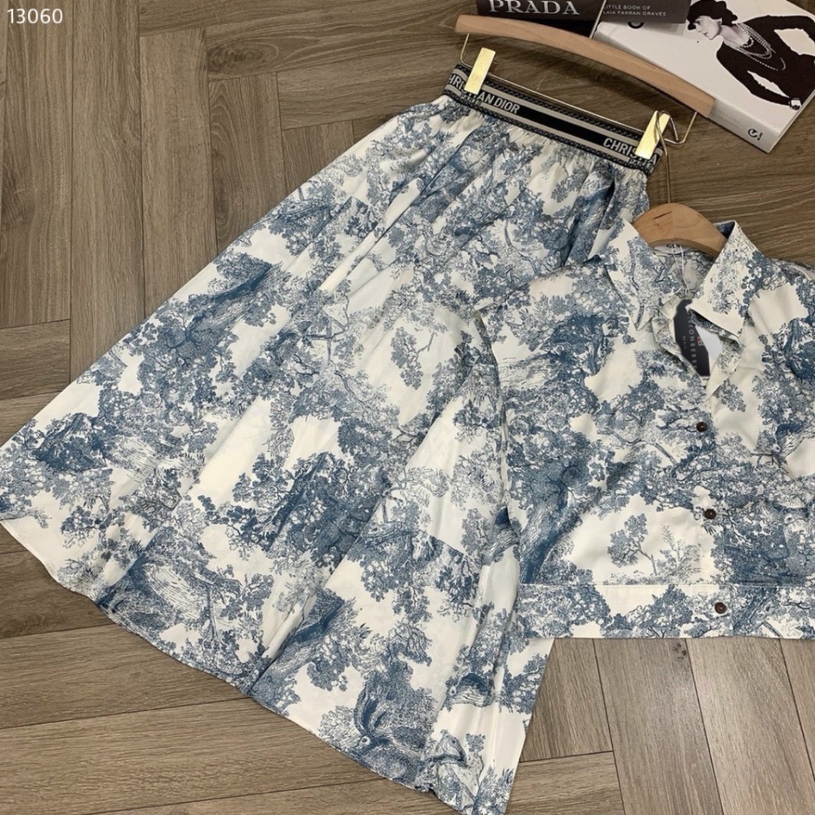 Set đầm lụa cổ sơ mi
