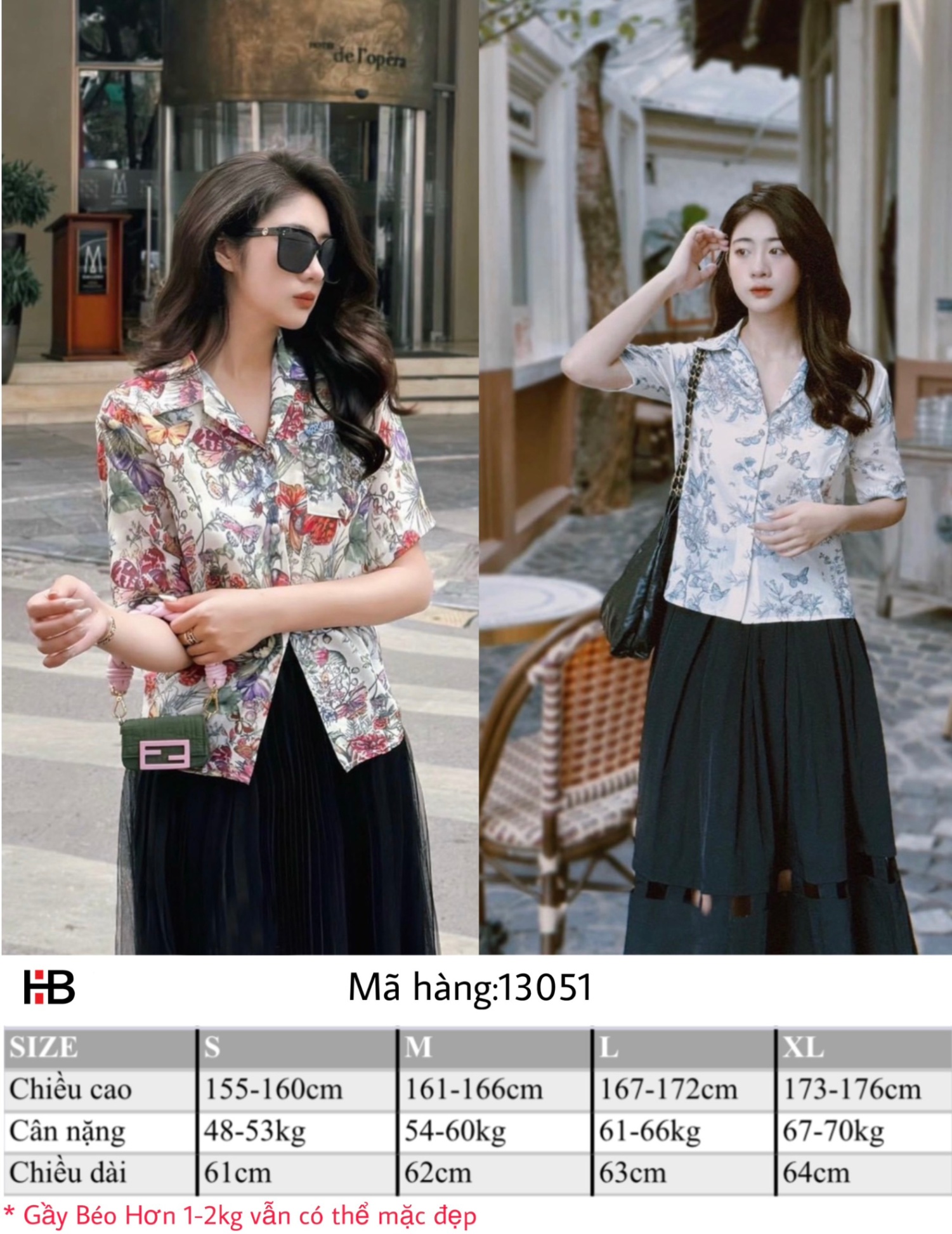 13051 Áo sơ mi hoa