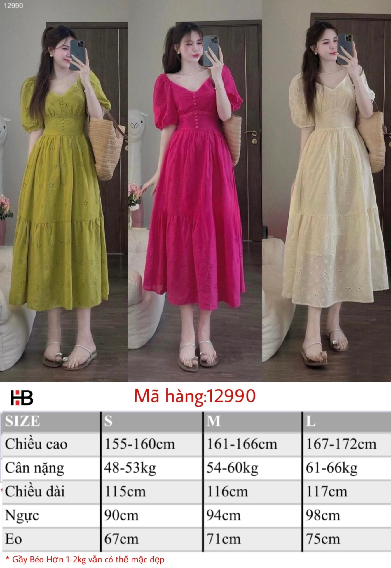 Đầm váy cổ V dáng xoè