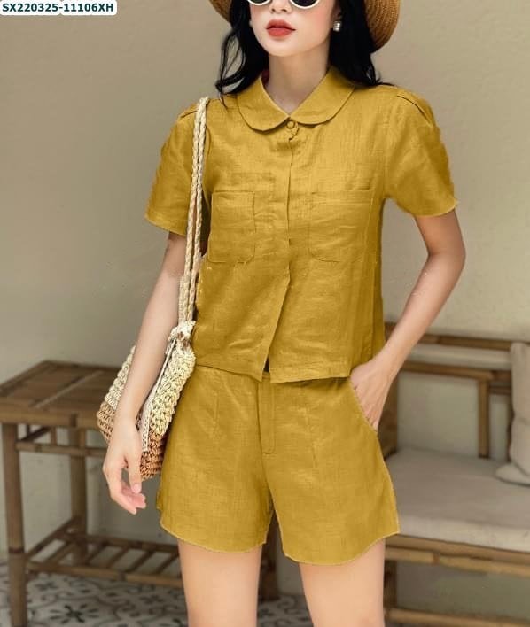 11106 Set quần áo sơ mi 2 túi ngực