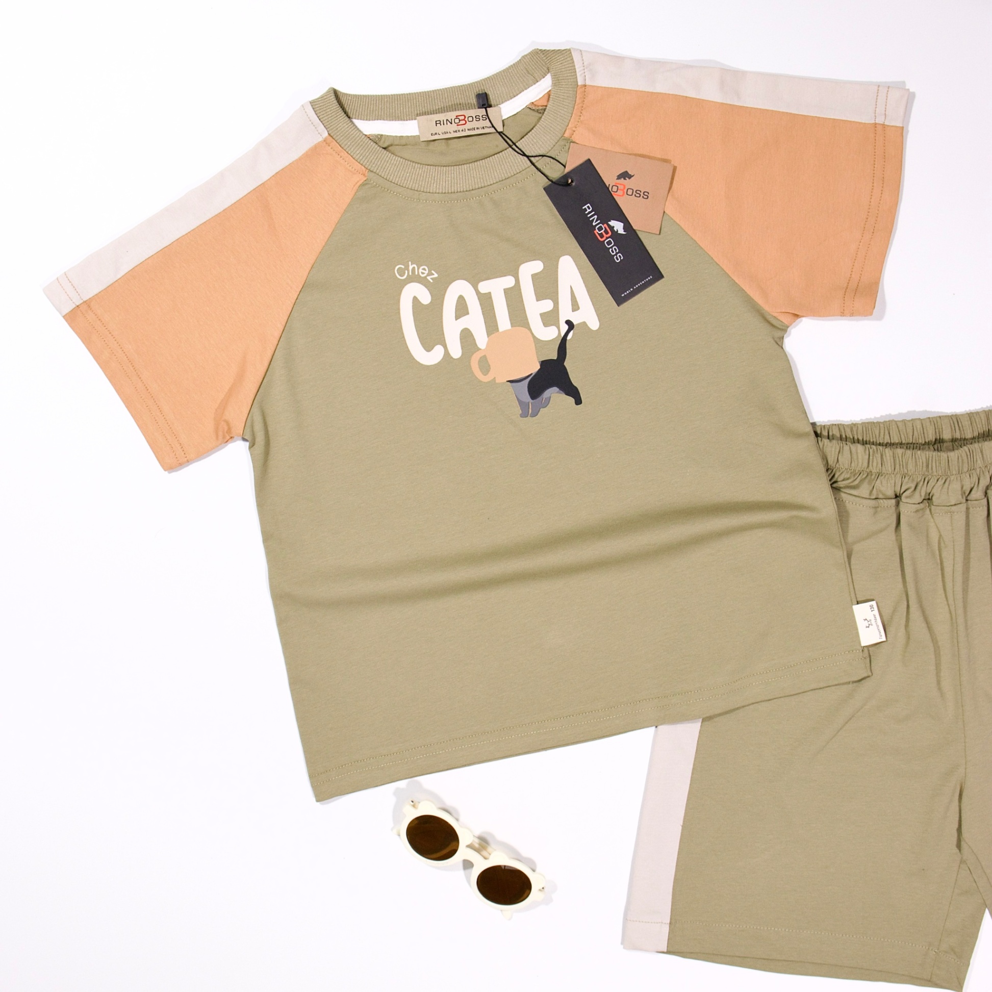 Bộ cotton bé trai Rinoboss kids Catea
