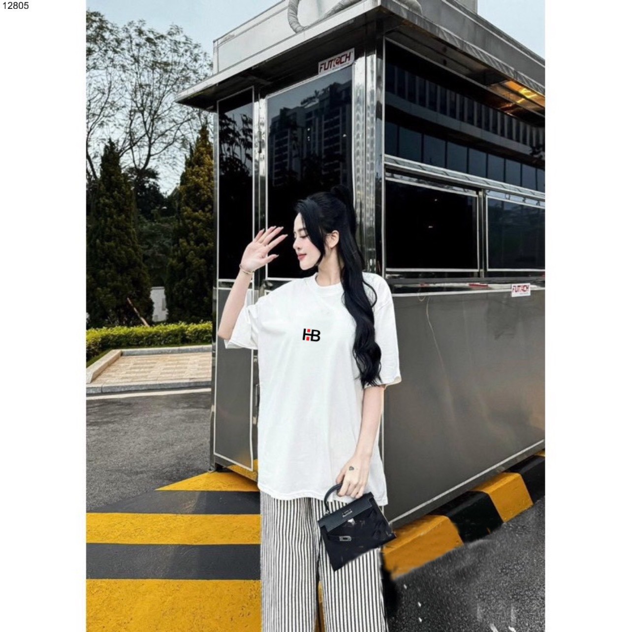 Set bộ áo phông quần kẻ